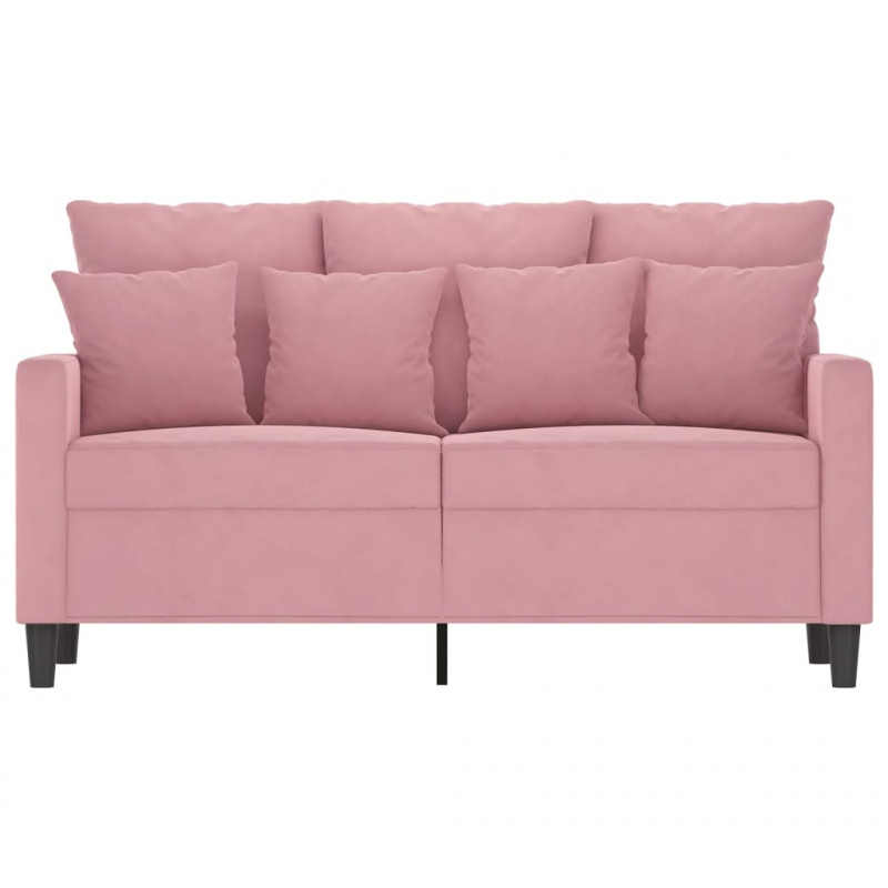 Sofa 2-osobowa, różowy, 120 cm, tapicerowana aksamitem