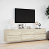 Ścienna szafka pod TV, z LED, dąb sonoma, 180x31x45 cm