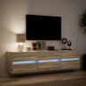 Ścienna szafka pod TV, z LED, dąb sonoma, 180x31x45 cm