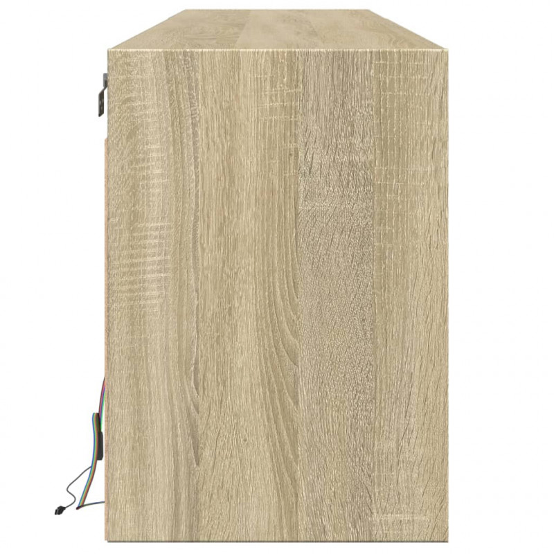 Ścienna szafka pod TV, z LED, dąb sonoma, 180x31x45 cm