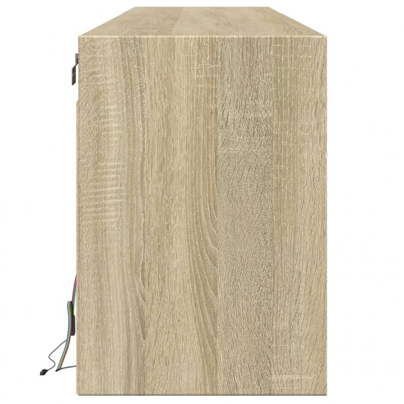 Ścienna szafka pod TV, z LED, dąb sonoma, 180x31x45 cm
