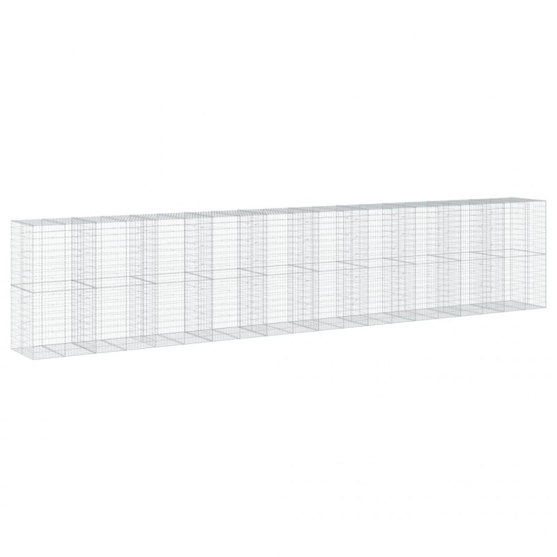Kosz gabionowy z pokrywą, 1000x100x200 cm, galwanizowane żelazo