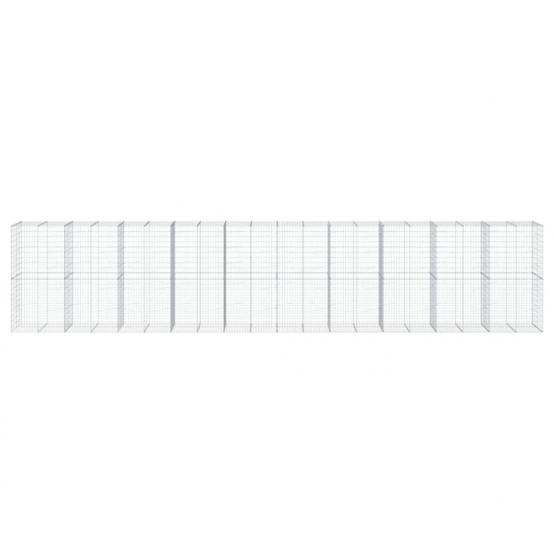 Kosz gabionowy z pokrywą, 1000x100x200 cm, galwanizowane żelazo