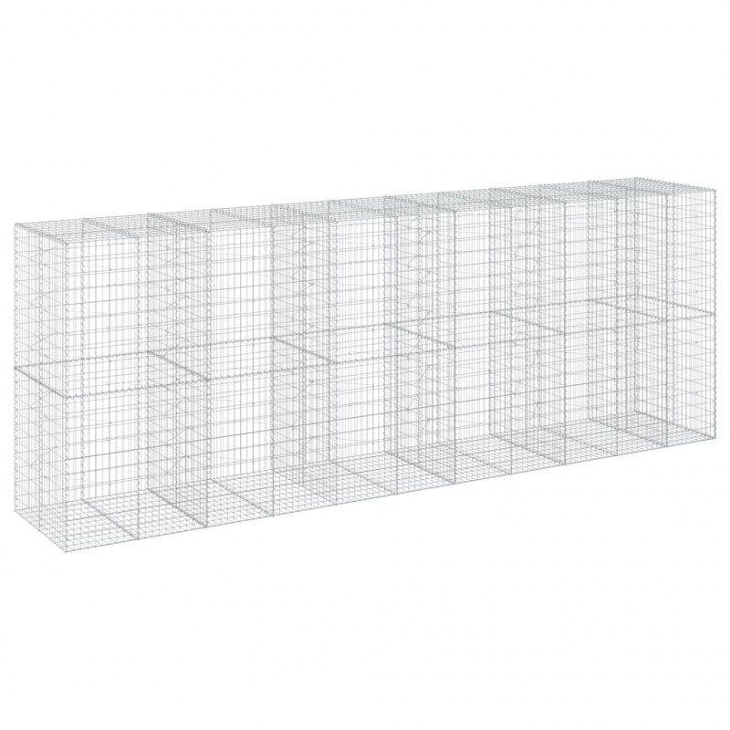 Kosz gabionowy z pokrywą, 550x100x200 cm, galwanizowane żelazo