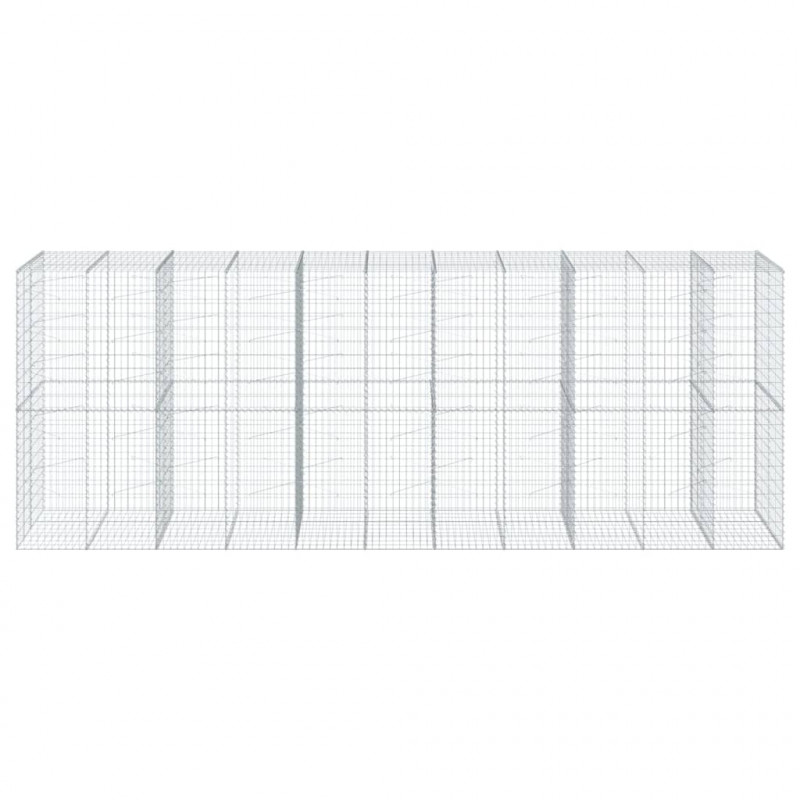 Kosz gabionowy z pokrywą, 550x100x200 cm, galwanizowane żelazo