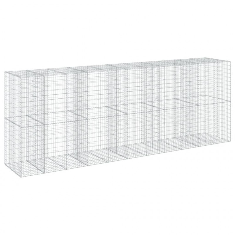 Kosz gabionowy z pokrywą, 550x100x200 cm, galwanizowane żelazo
