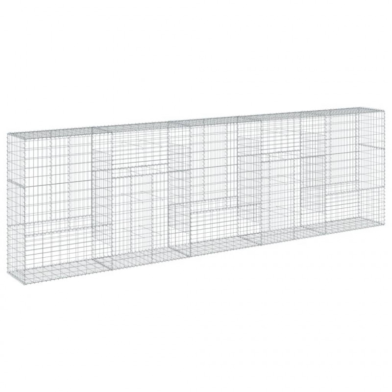Kosz gabionowy z pokrywą, 500x50x150 cm, galwanizowane żelazo