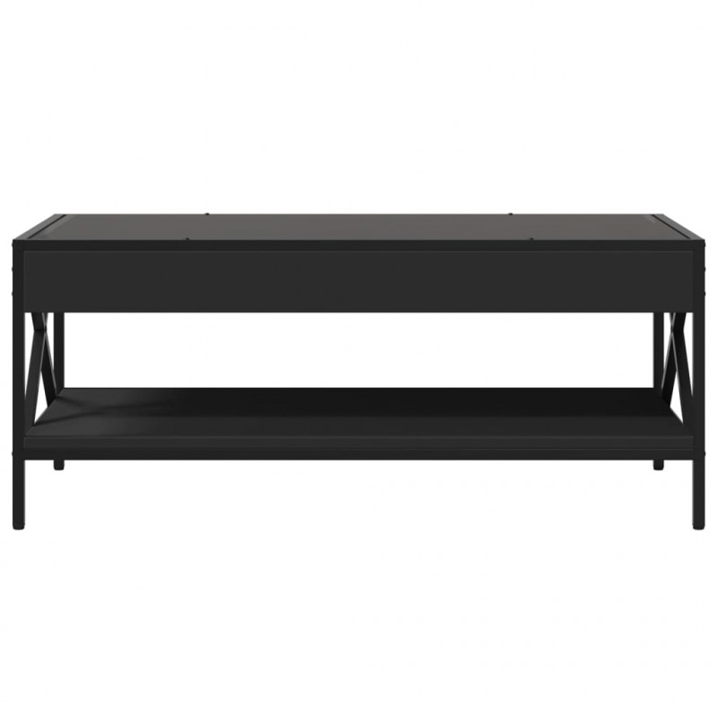 Stolik kawowy z LED Infinity, czarny, 90x50x38 cm