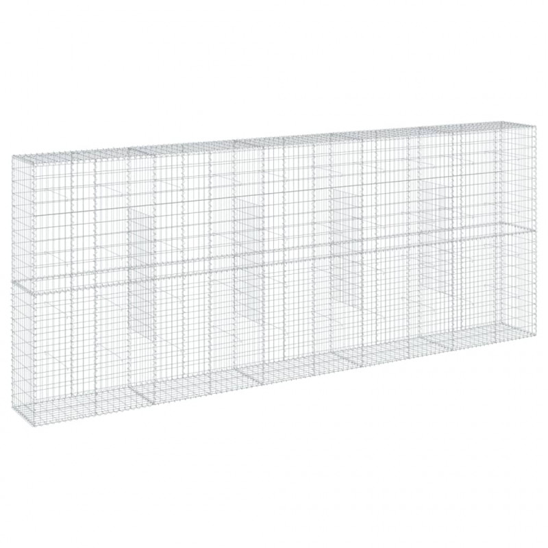 Kosz gabionowy z pokrywą, 500x50x200 cm, galwanizowane żelazo