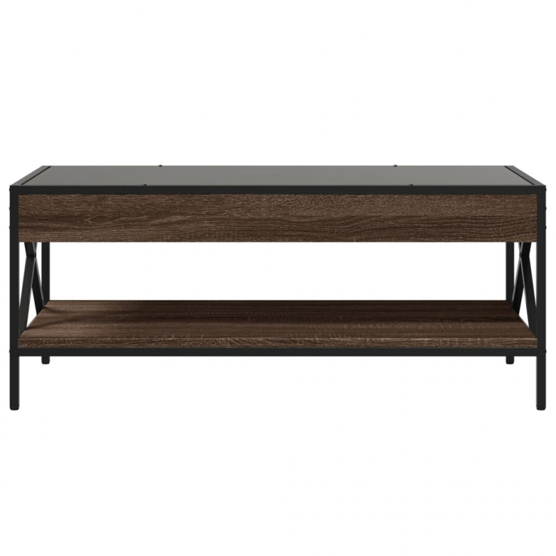 Stolik kawowy z LED Infinity, brązowy dąb, 90x50x38 cm