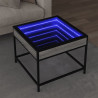 Stolik kawowy z LED Infinity, szary dąb sonoma, 50x50x41 cm