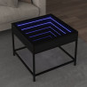 Stolik kawowy z LED Infinity, czarny, 50x50x41 cm