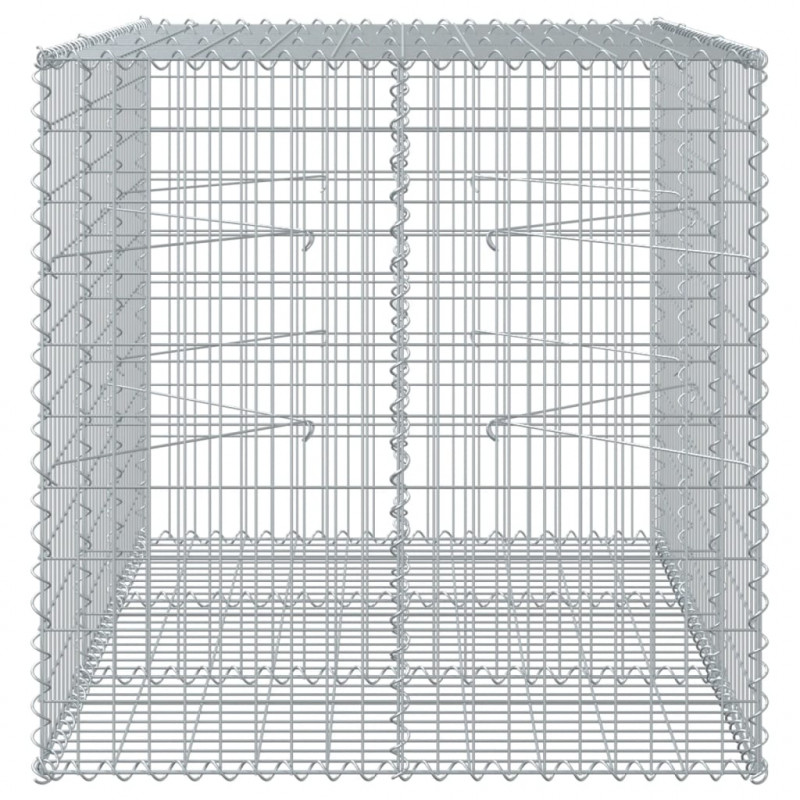 Kosz gabionowy z pokrywą, 150x100x100 cm, galwanizowane żelazo
