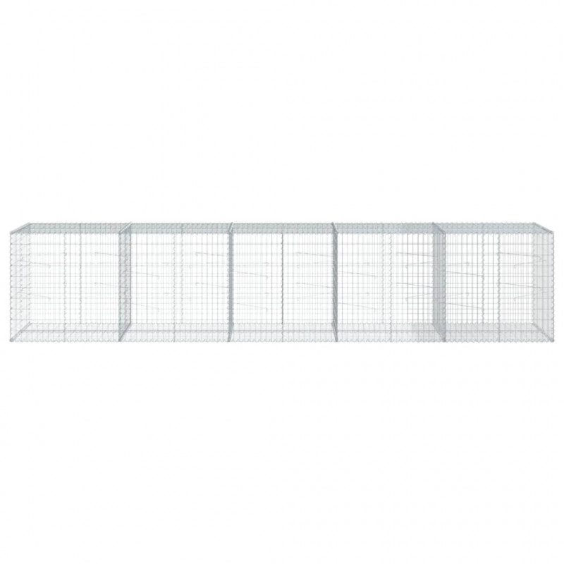 Kosz gabionowy z pokrywą, 500x100x100 cm, galwanizowane żelazo