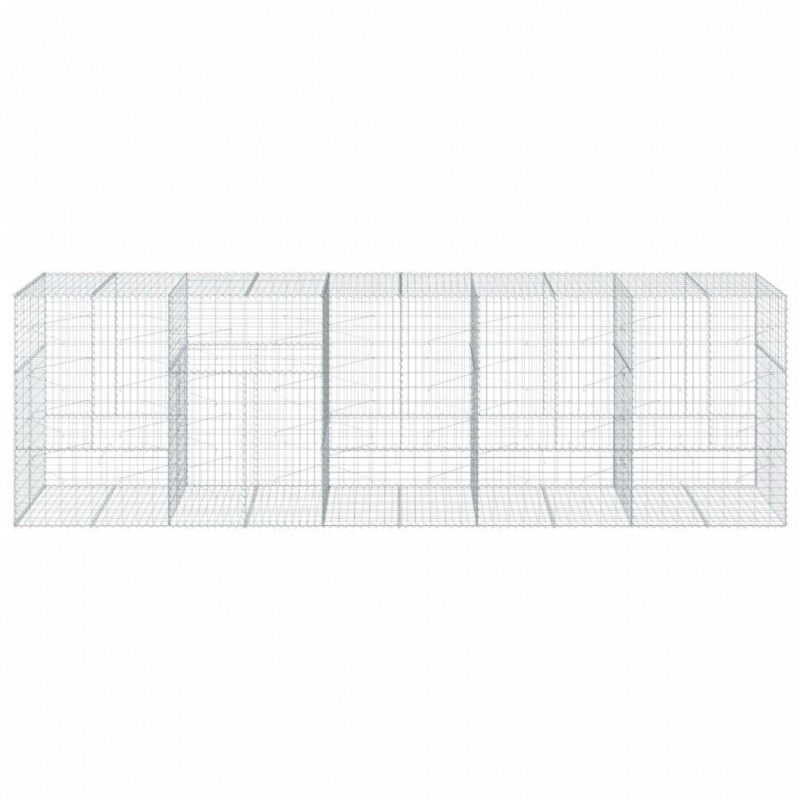 Kosz gabionowy z pokrywą, 500x100x150 cm, galwanizowane żelazo