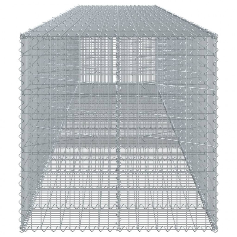 Kosz gabionowy z pokrywą, 750x100x100 cm, galwanizowane żelazo