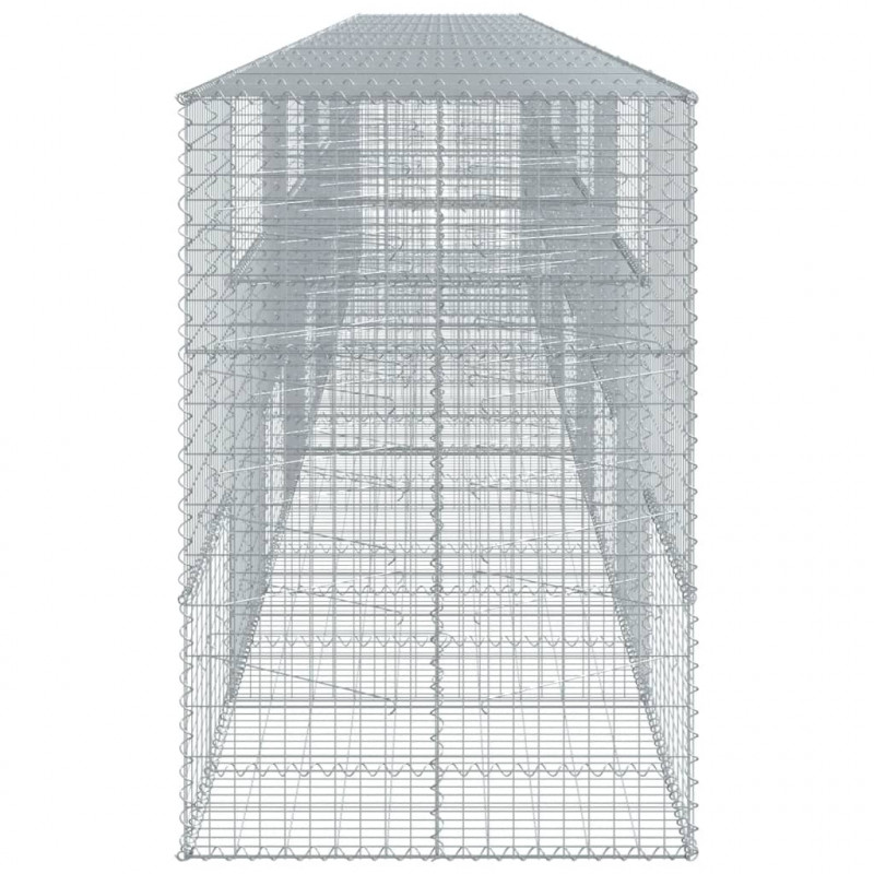 Kosz gabionowy z pokrywą, 1000x100x150 cm, galwanizowane żelazo