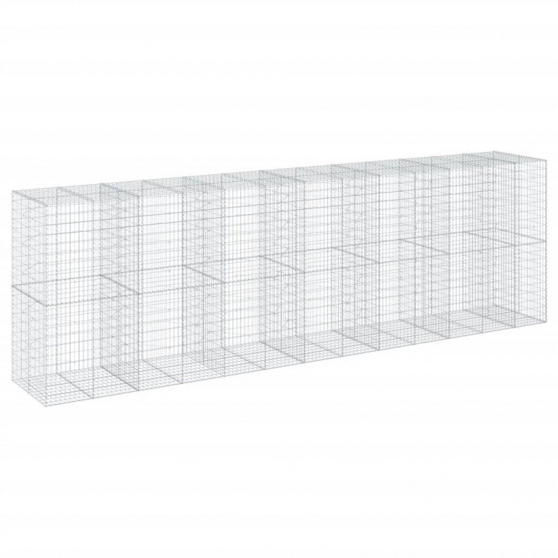 Kosz gabionowy z pokrywą, 650x100x200 cm, galwanizowane żelazo