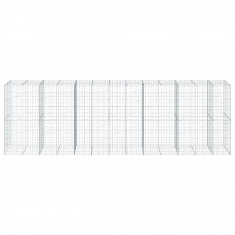 Kosz gabionowy z pokrywą, 650x100x200 cm, galwanizowane żelazo