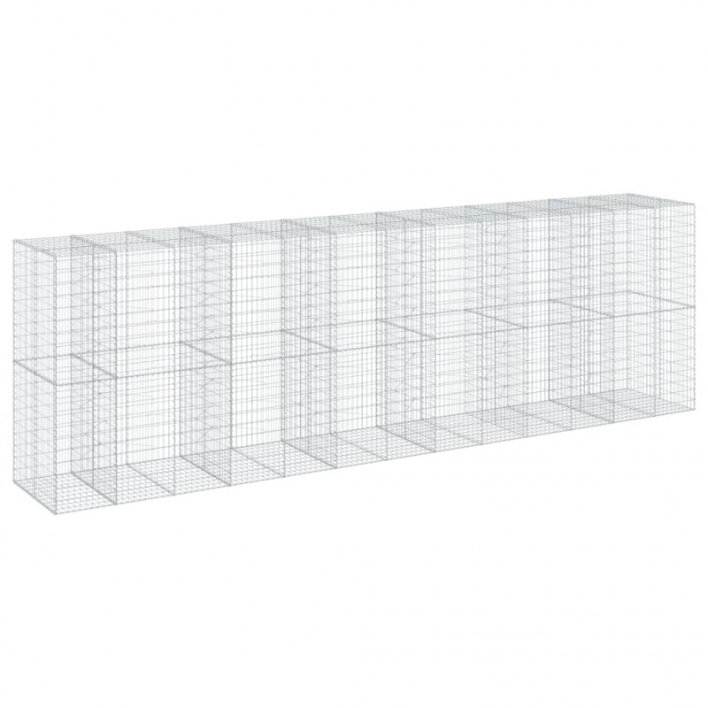Kosz gabionowy z pokrywą, 650x100x200 cm, galwanizowane żelazo