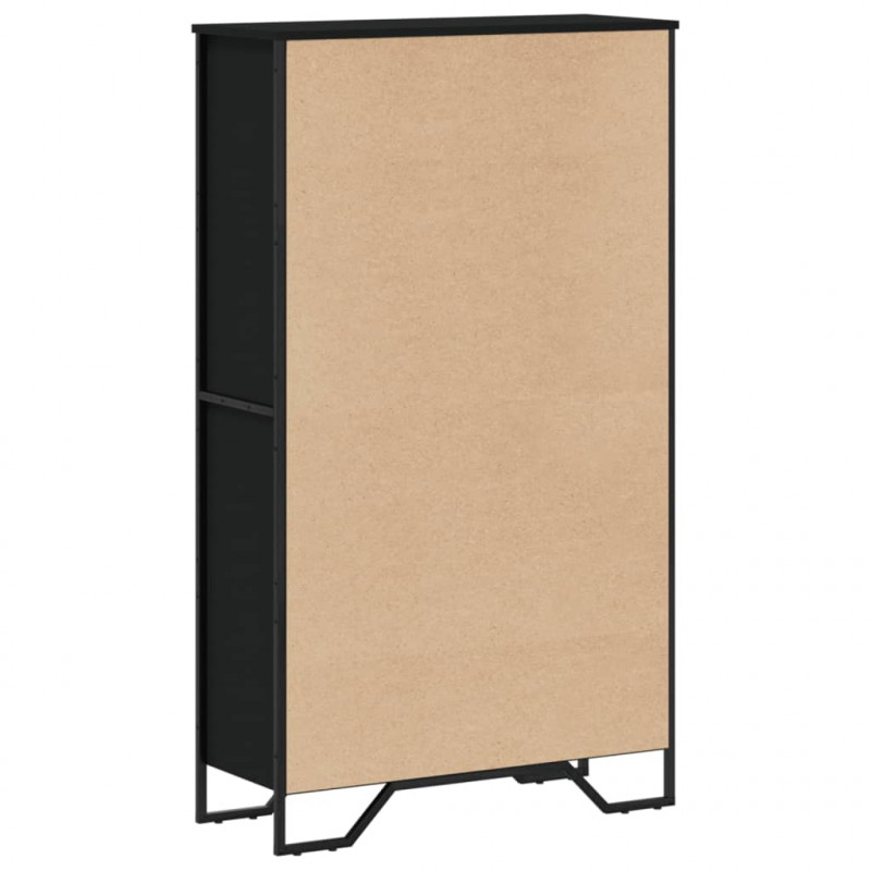 Regał na książki, czarny 80x31x137,5 cm materiał drewnopochodny