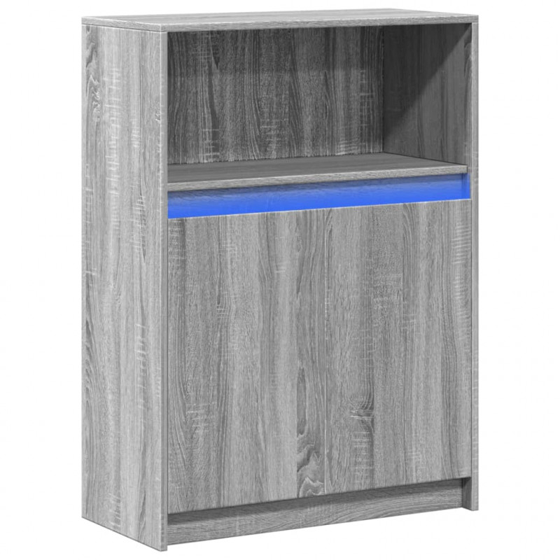 Szafka z LED, szary dąb sonoma, 72x34x100 cm