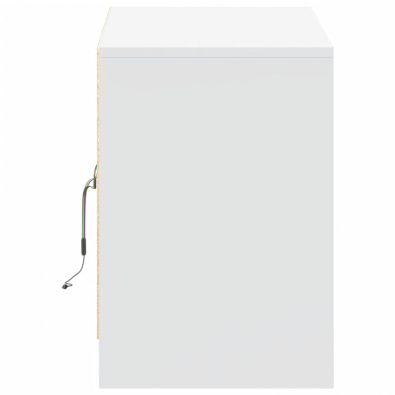 Szafka TV z LED, biała, 100x34x50 cm, materiał drewnopochodny