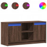 Szafka pod TV z LED, brązowy dąb, 100x34x50 cm