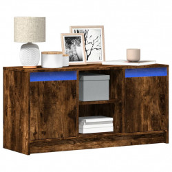 Szafka pod TV z LED, przydymiony dąb, 100x34x50 cm