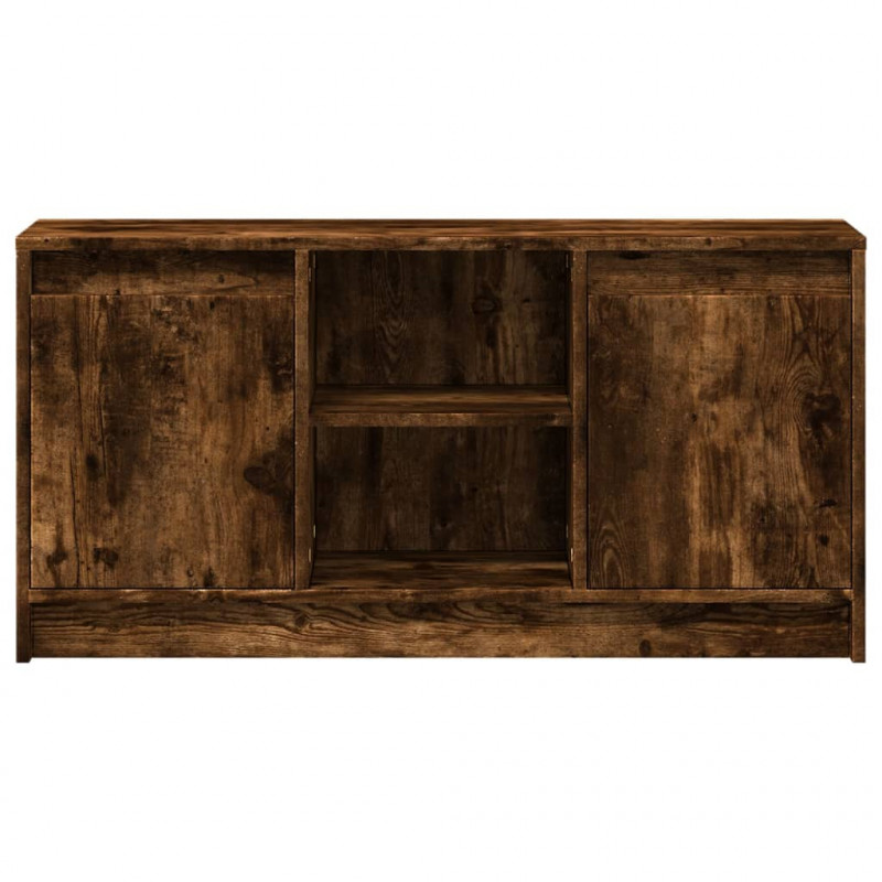 Szafka pod TV z LED, przydymiony dąb, 100x34x50 cm