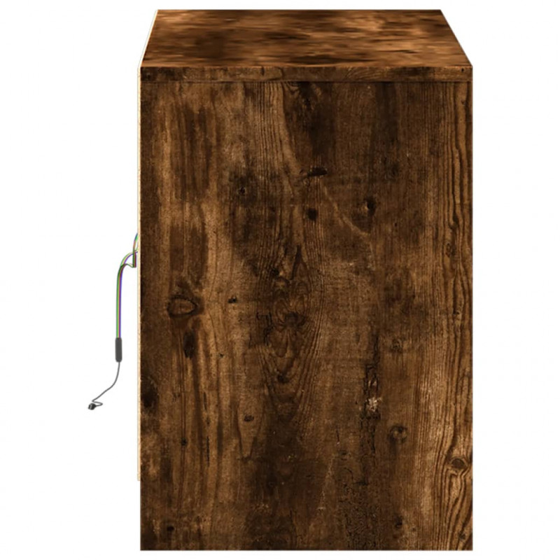 Szafka pod TV z LED, przydymiony dąb, 100x34x50 cm