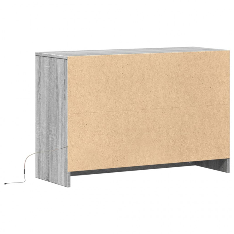 Szafka TV z LED, szary dąb sonoma, 91x34x61 cm