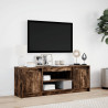 Szafka pod TV z LED, przydymiony dąb, 139,5x34x50 cm