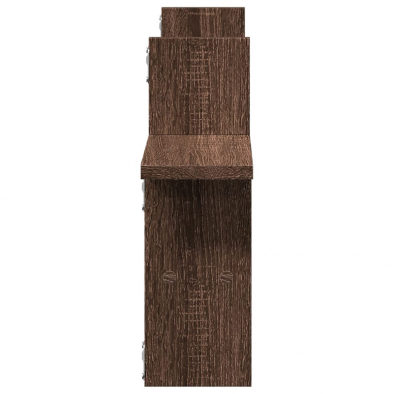 Półki ścienne, 2 szt., brązowy dąb, 38x12x38 cm