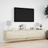 Ścienna szafka pod TV, z LED, dąb sonoma, 180x31x38 cm