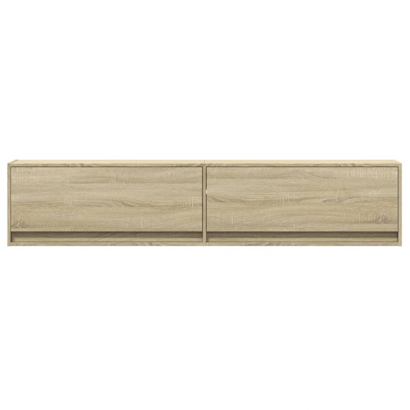 Ścienna szafka pod TV, z LED, dąb sonoma, 180x31x38 cm