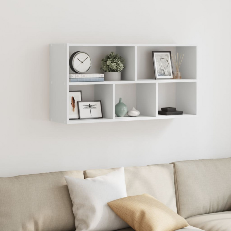 Półka ścienna, biała, 100x25x50 cm, materiał drewnopochodny