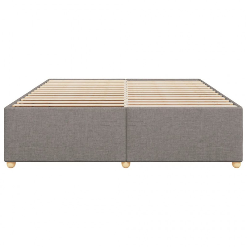 Rama łóżka bez materaca, taupe, 200x200 cm, obita tkaniną