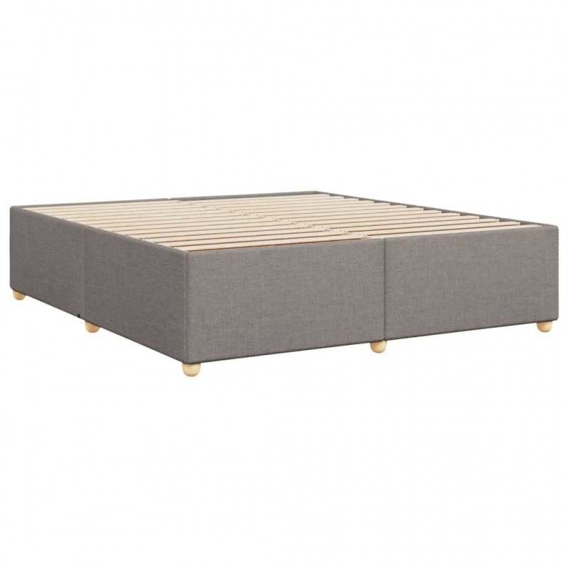 Rama łóżka bez materaca, taupe, 200x200 cm, obita tkaniną