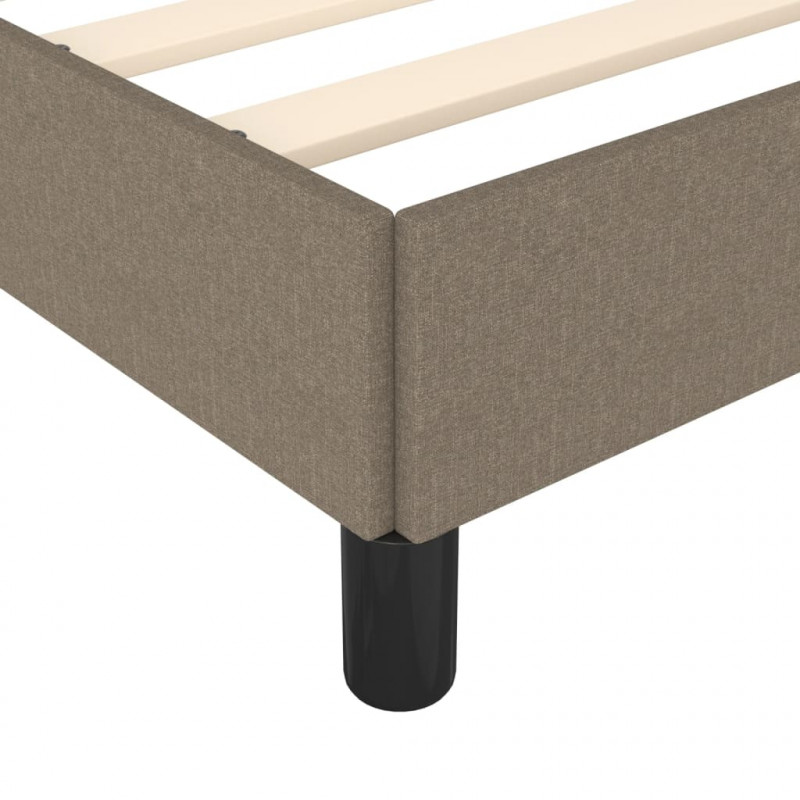 Rama łóżka bez materaca, taupe, 100x200 cm, obita tkaniną