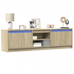 Szafka pod TV z LED, dąb sonoma, 180x34x50 cm