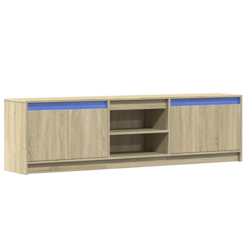 Szafka pod TV z LED, dąb sonoma, 180x34x50 cm