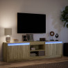 Szafka pod TV z LED, dąb sonoma, 180x34x50 cm