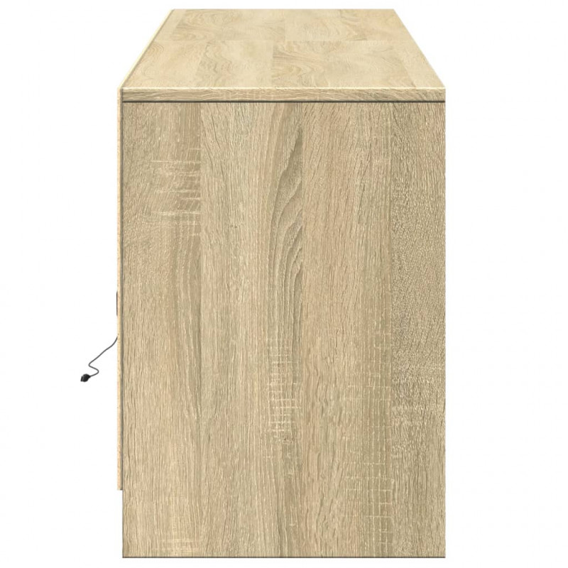 Szafka pod TV z LED, dąb sonoma, 180x34x50 cm