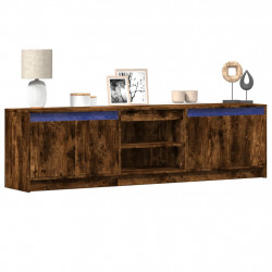 Szafka pod TV z LED, przydymiony dąb, 180x34x50 cm