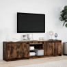 Szafka pod TV z LED, przydymiony dąb, 180x34x50 cm