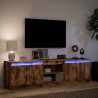 Szafka pod TV z LED, przydymiony dąb, 180x34x50 cm