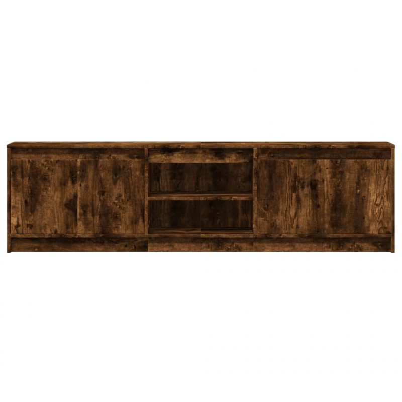 Szafka pod TV z LED, przydymiony dąb, 180x34x50 cm