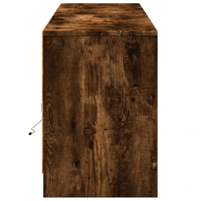 Szafka pod TV z LED, przydymiony dąb, 180x34x50 cm