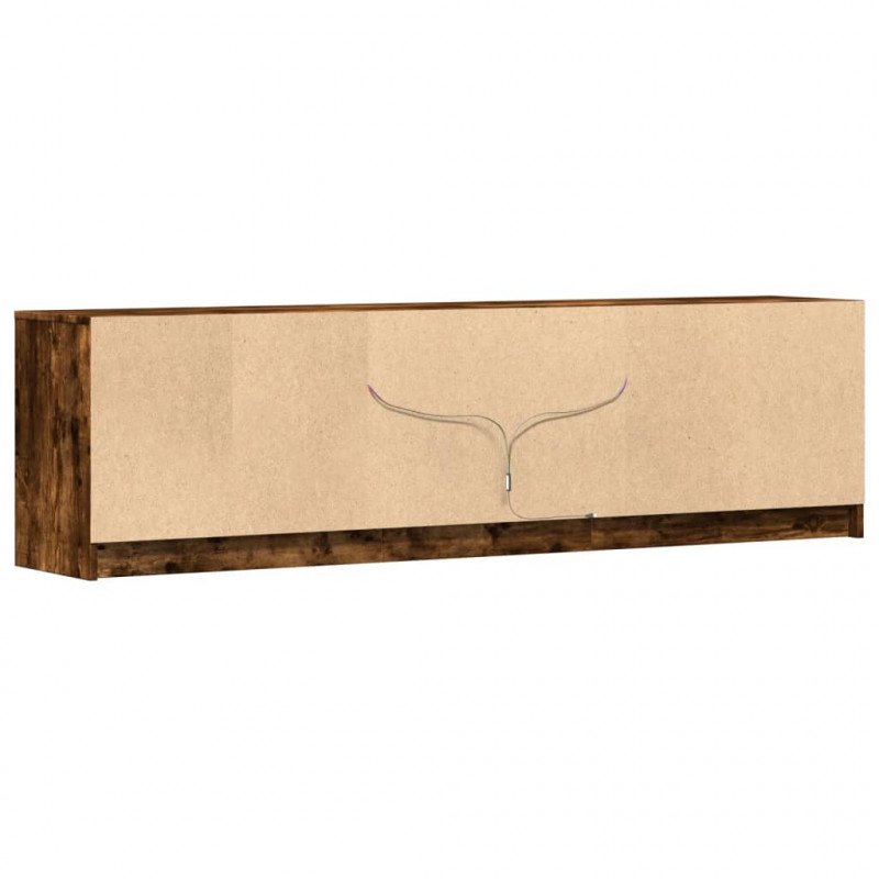 Szafka pod TV z LED, przydymiony dąb, 180x34x50 cm